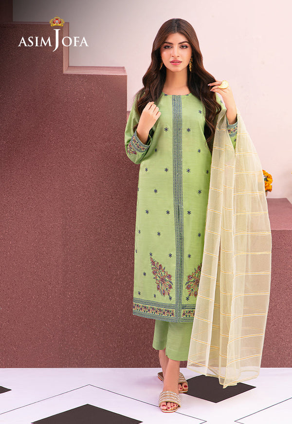 Asim Jofa Outfit Of The Day Ajod-22 Embroidered Indian Raw Silk 3 Pcs