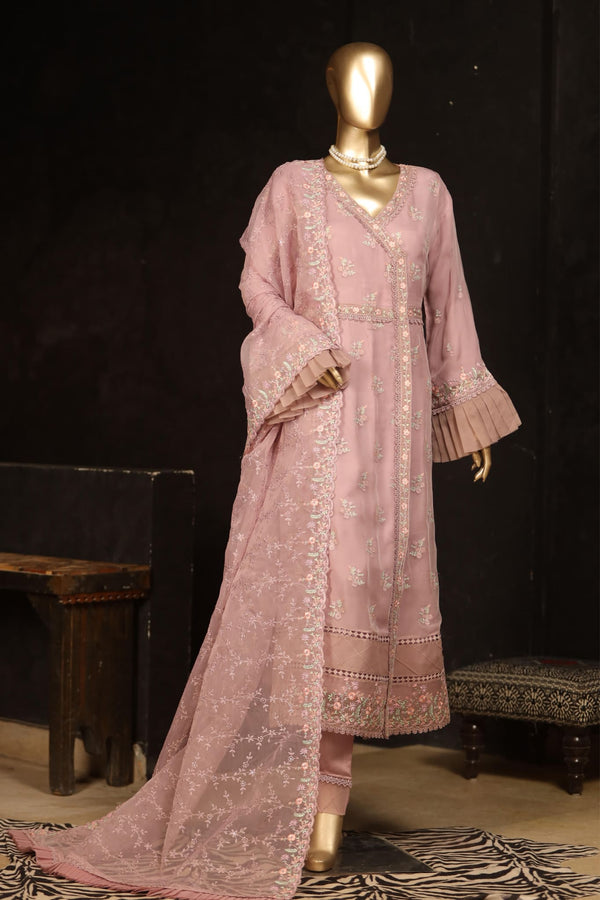 Bin Saeed Stitched 3 Piece Embroidered Chiffon Collection'2022-ASPC-002-L.Purple