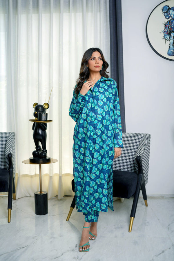 Amal Stitched 2 Piece Summer Lawn Collection-Aqua Flora