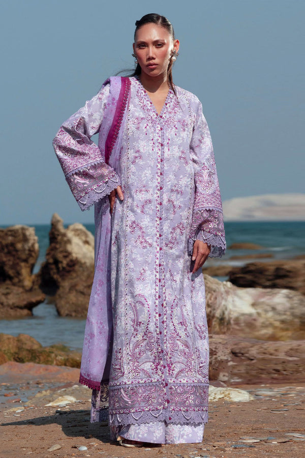 Summer Together By Afrozeh Unstitched 3 Piece Lawnkari Vol-03 Collection-AL-02-Amethyst - Lilac