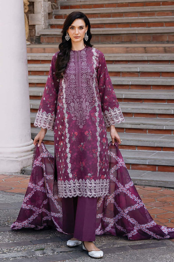 Damask By Afrozeh Unstitched 3 Piece Summer Edit Collection-AL-06-A-Anisa - Purple