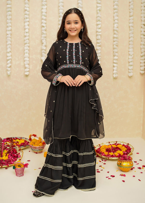 Gulzar By Modest Stitched 3 Piece Formals Collection'2025-8905-Black