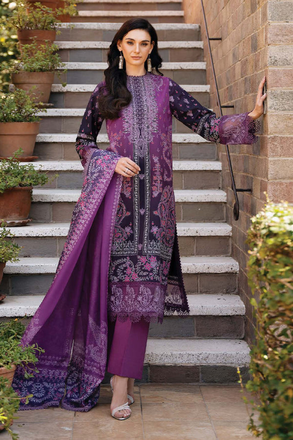 Damask By Afrozeh Unstitched 3 Piece Summer Edit Collection-AL-10-A-Azrina - Purple