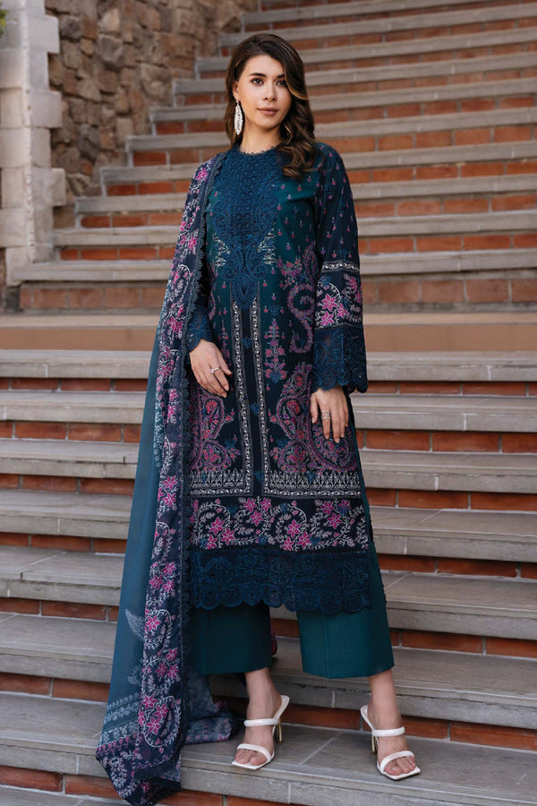 Damask By Afrozeh Unstitched 3 Piece Summer Edit Collection-AL-10-B-Azrina - Teal