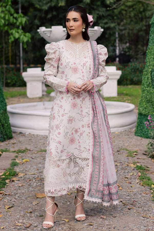 Ivy Bloom By Parishay Unstitched 3 Piece Printkari Lawn Vol-02 Collection'2025-BLOOM-03 - White