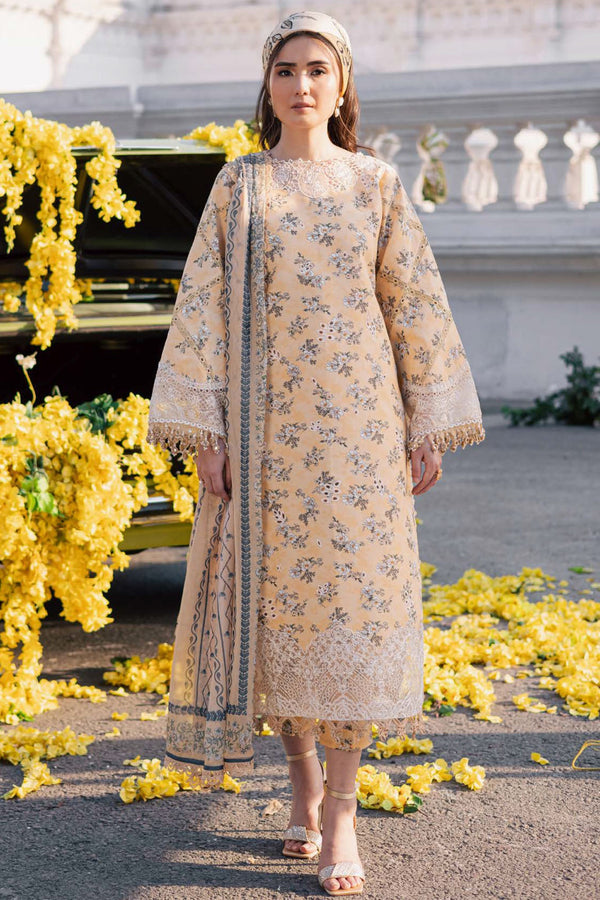 Ivy Bloom By Parishay Unstitched 3 Piece Printkari Lawn Vol-02 Collection'2025-BLOOM-09 - Peach