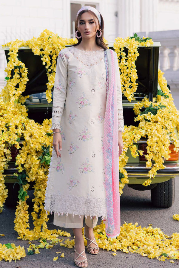 Ivy Bloom By Parishay Unstitched 3 Piece Printkari Lawn Vol-02 Collection'2025-BLOOM-12 - White