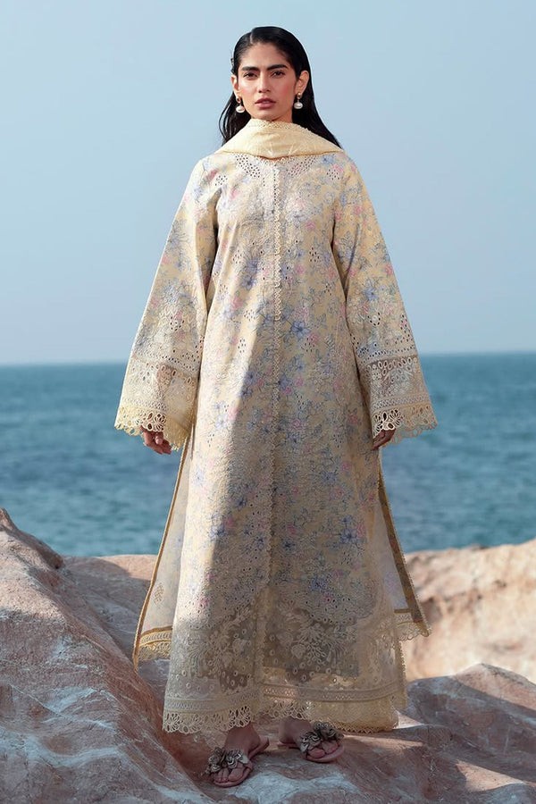 Summer Together By Afrozeh Unstitched 3 Piece Lawnkari Vol-03 Collection-AL-08-Baroque - Cream