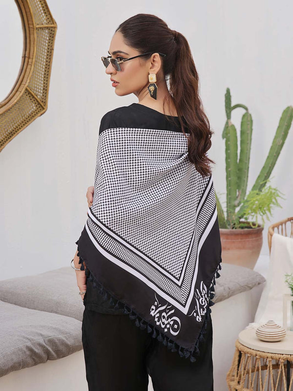 TNG Palestine shoulder Scarf with Lace Collection'2024