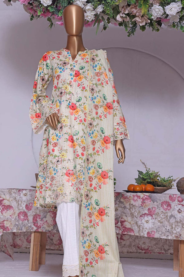 Chaandbagh by Bin Saeed Stitched 3 Piece Embroidered Lawn Vol-01 Collection'2023-CF-0091-Skin