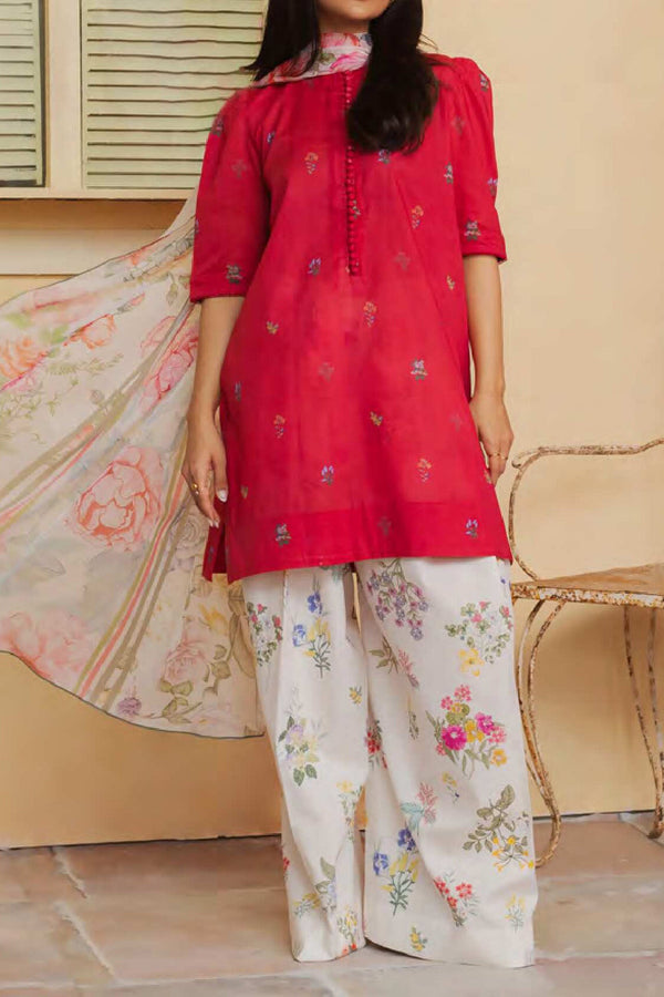 Coco Prints By Zara Shah Jahan Unstitched 3 Piece Digital Printed Lawn Collection'2024-D-02-Coco Cherry