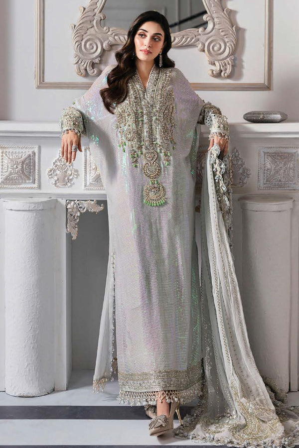 Mbroidered By Maria B Unstitched 3 Piece Wedding Collection'2025-BD-3005 - Ice Blue