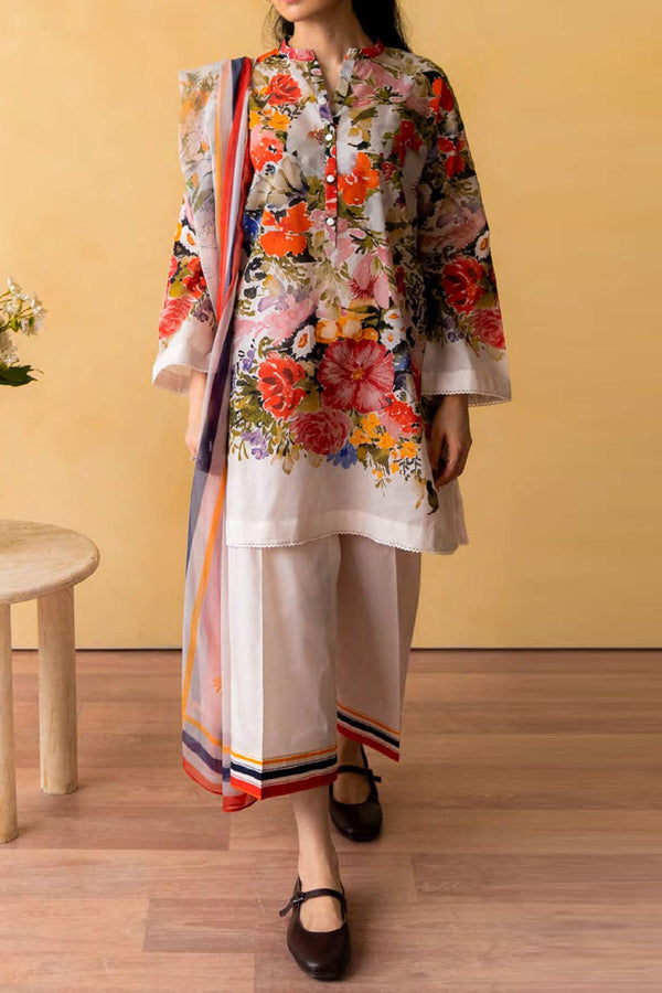 Coco Prints By Zara Shah Jahan Unstitched 3 Piece Digital Printed Lawn Collection'2024-D-07-Passion Fruit