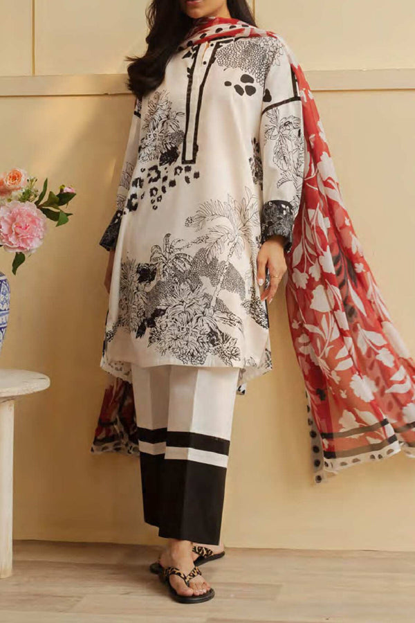 Coco Prints By Zara Shah Jahan Unstitched 3 Piece Digital Printed Lawn Collection'2024-D-08-Plum