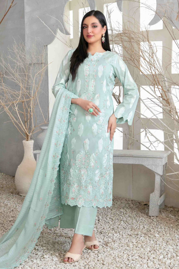 Izara By Tawakkal Unstitched 3 Piece Emb Lawn Collection-D-1098 - Mint