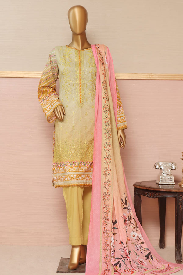 Bin Saeed Stitched 3 Piece Embroidered Summer Lawn Collection'2023-SMLF-200-Skin