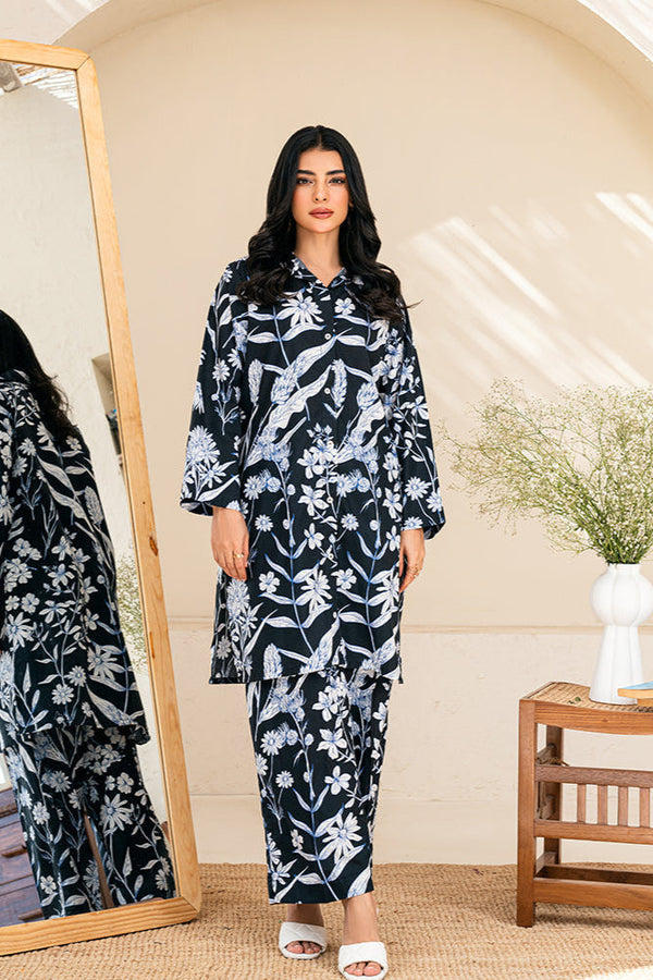 Amal Stitched 2 Piece Summer Cambric Collection-Black Pearl