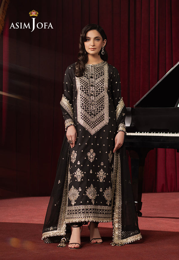 Asim Jofa Premium Festive Ajpf-01 Embroidered Silk 3 Pcs