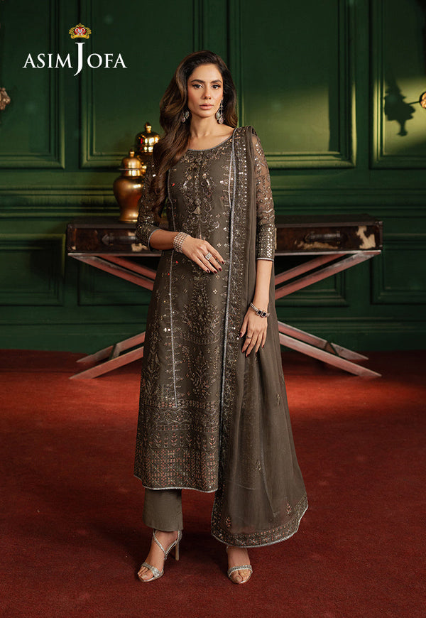 Asim Jofa Premium Festive Ajpf-21 Embroidered Chiffon 3 Pcs
