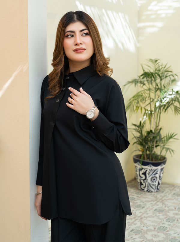 Rangeen Stitched Bold Lady Co-Ord Set - Black