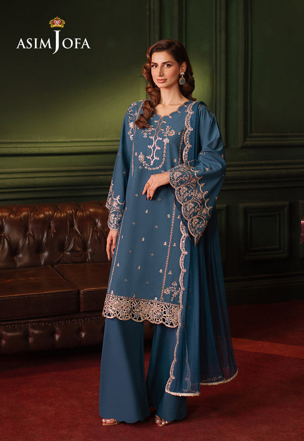 Asim Jofa Premium Festive Ajpf-10 Embroidered Silk 3 Pcs