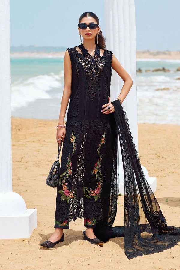 Maria B Unstitched 3 Piece Luxury Lawn Eid II Collection'2025-EL25-01 - Black
