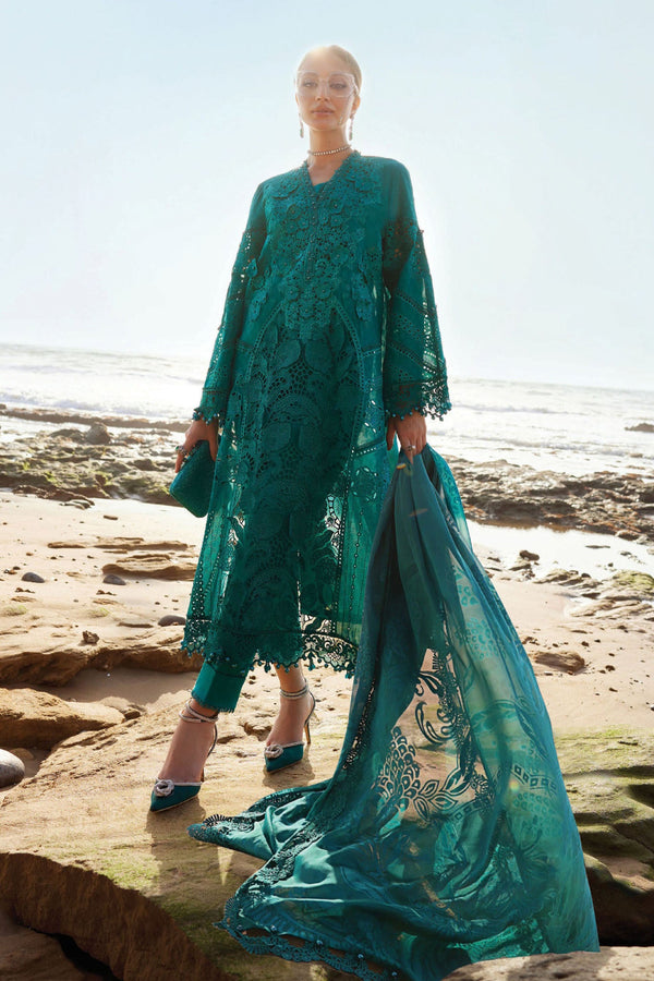 Maria B Unstitched 3 Piece Luxury Lawn Eid II Collection'2025-EL25-05 - Sea Green