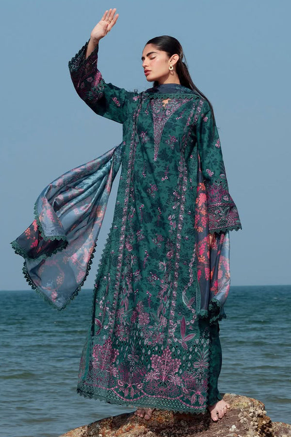 Summer Together By Afrozeh Unstitched 3 Piece Lawnkari Vol-03 Collection-AL-04-Emerald - Teal
