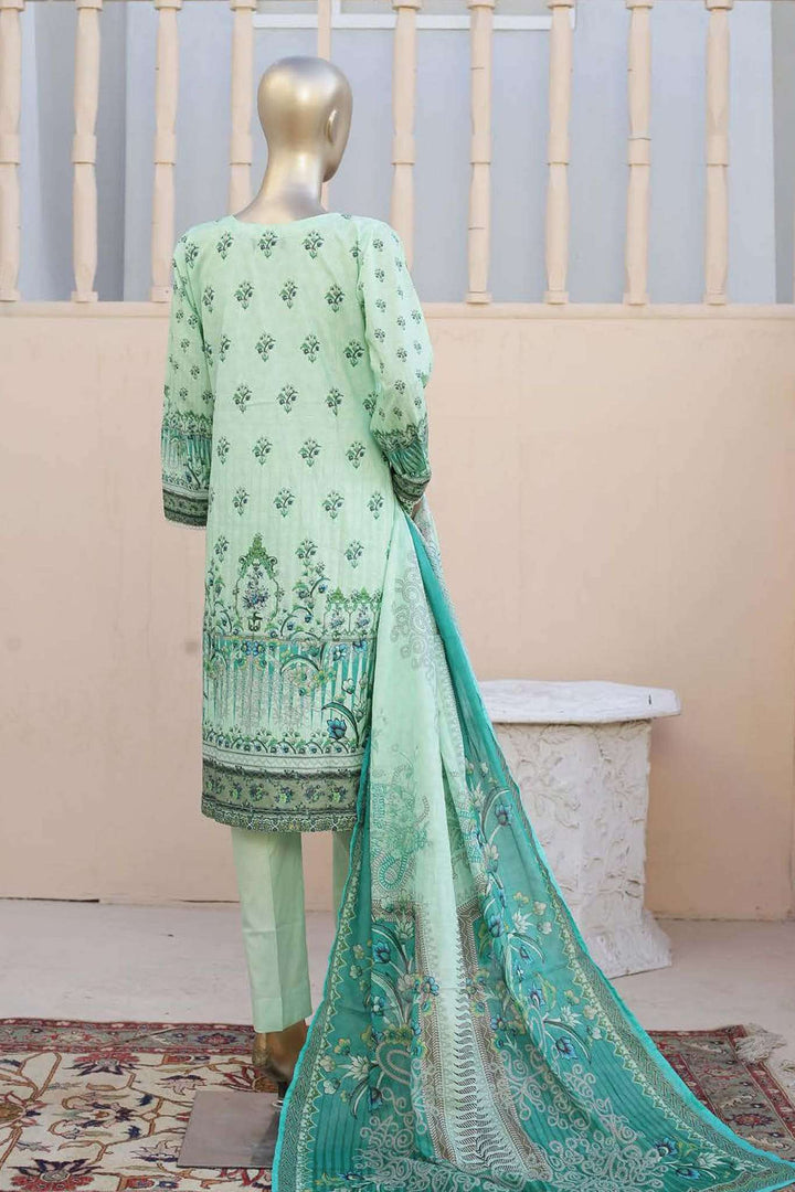 Affifa by Bin Saeed Stitched 3 Piece Embroidered Lawn Vol-01 Collection'2023-F-0392-Pista