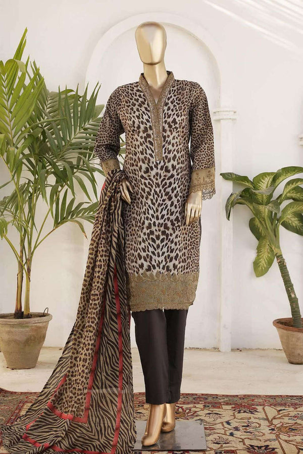 Affifa by Bin Saeed Stitched 3 Piece Embroidered Lawn Vol-02 Collection'2023-F-0468-Black
