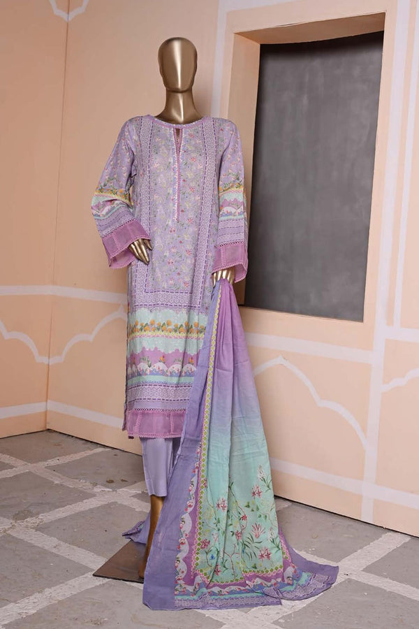 Maryum Noor by Bin Saeed Stitched 3 Piece Printed Lawn Vol-03 Collection'2023-F-0470-Purple