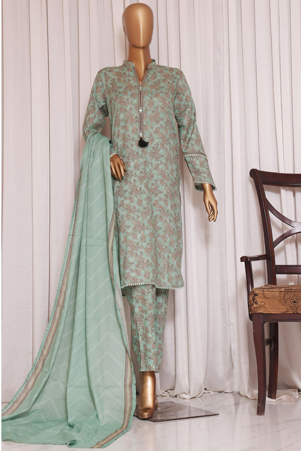 Momina Noor by Bin Saeed Stitched 3 Piece Printed Lawn Vol-02 Collection'2023-F-0507-Green