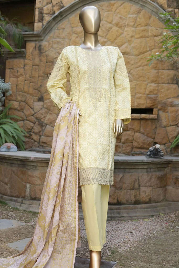 Affifa by Bin Saeed Stitched 3 Piece Embroidered Lawn Vol-02 Collection'2023-F-0530-Yellow