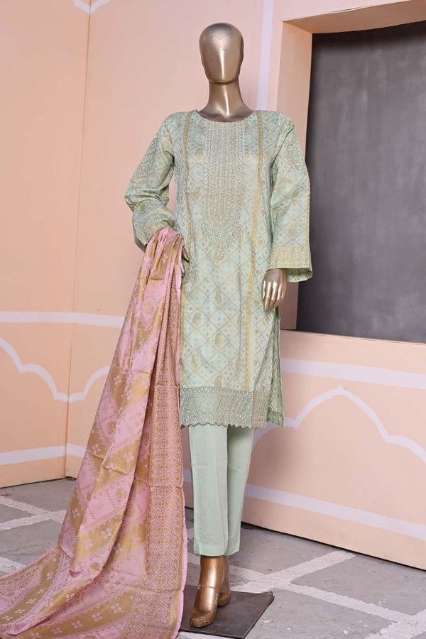 Affifa by Bin Saeed Stitched 3 Piece Embroidered Lawn Vol-02 Collection'2023-F-0531-Pista