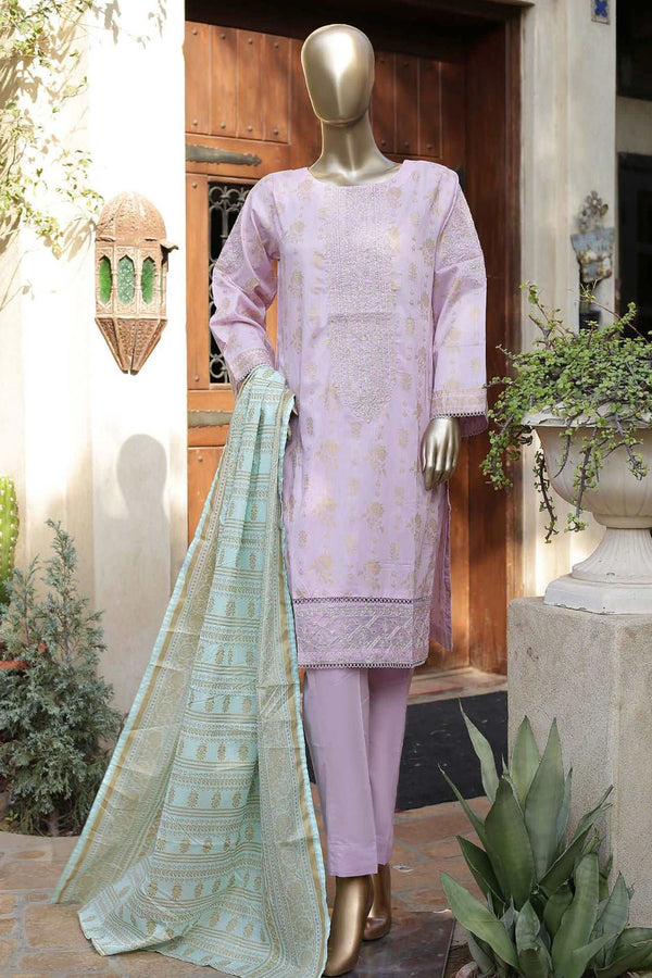 Affifa by Bin Saeed Stitched 3 Piece Embroidered Lawn Vol-03 Collection'2023-F-0533-Purple