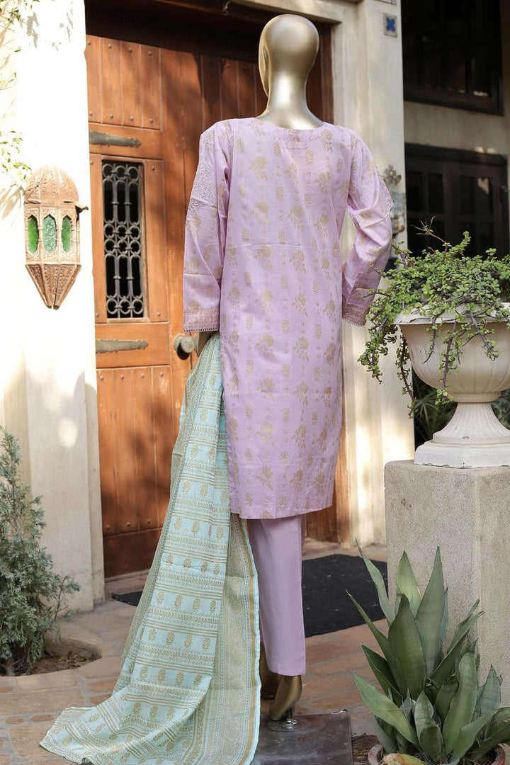 Affifa by Bin Saeed Stitched 3 Piece Embroidered Lawn Vol-03 Collection'2023-F-0533-Purple