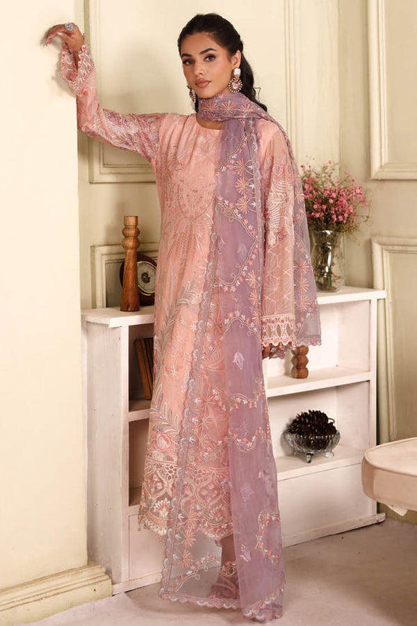 Ramsha Unstitched 3 Piece Luxury Chiffon Vol-27 Collection'2025-F-2701 - Pink