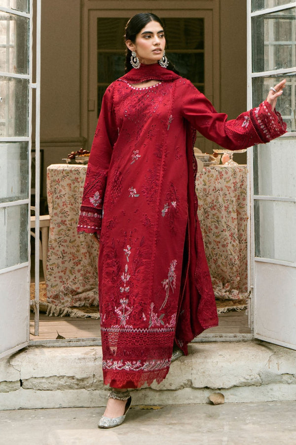 Best Of Florent Unstitched 3 Piece Emb Lawn Eid Edit Collection-FEE-05-B - Red