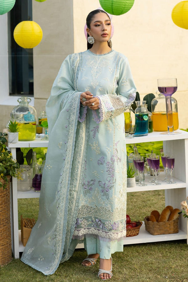 Florent Unstitched 3 Piece Lawn Eid Collection'2025-FEF-02-B - Sky