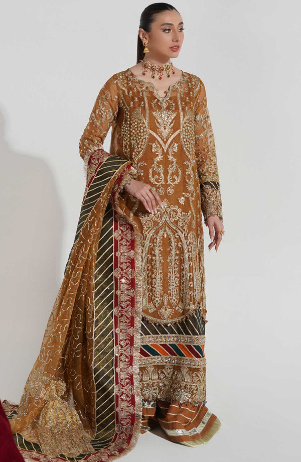 Sang e Paras Freesia by Maryum N Maria Unstitched 3 Piece Wedding Collection'2023-FFD-0096