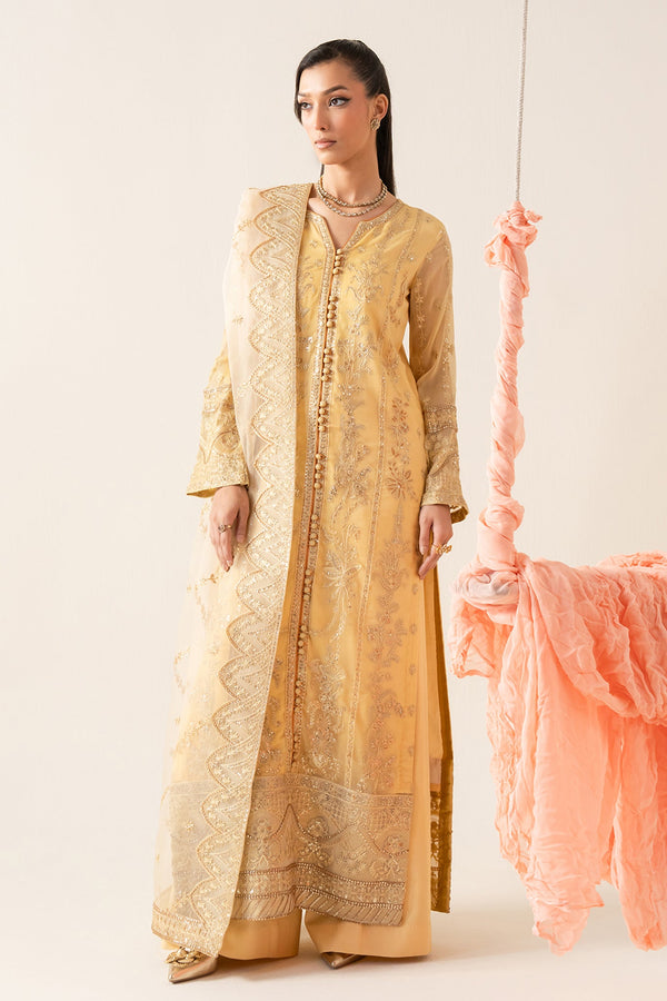 Zaib By Freesia Unstitched 3 Piece Chiffon Collection'2025-Fs-50126-Mariya - Lemon
