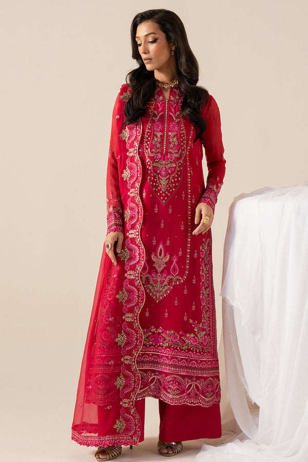 Zaib By Freesia Unstitched 3 Piece Chiffon Collection'2025-Fs-50131-Varvara - Dark Pink