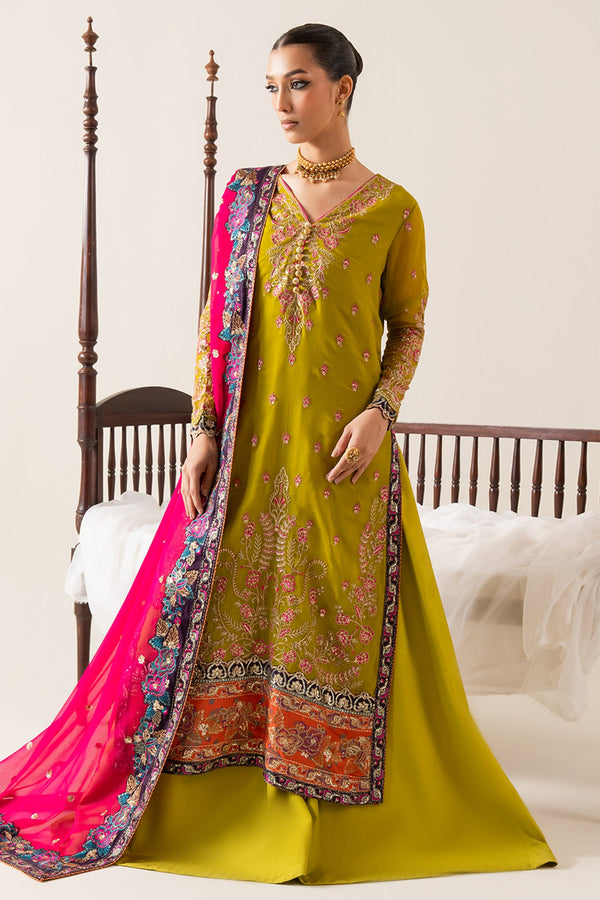 Zaib By Freesia Unstitched 3 Piece Chiffon Collection'2025-Fs-50134-Lidiya - Mehndi