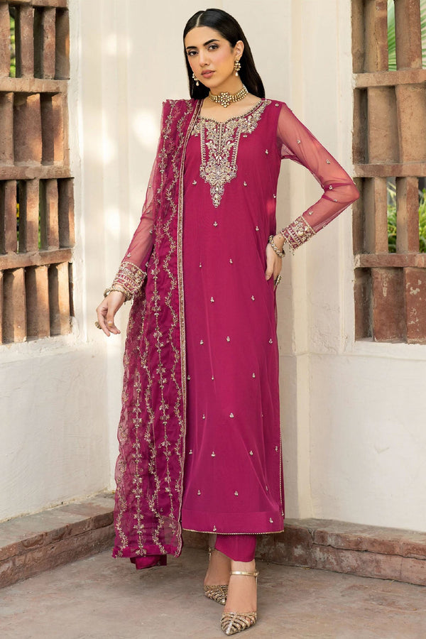 Arzou By Zarif Unstitched 3 Piece Hand Emb Formals Collection'2025-HW-01-Remi - Magenta