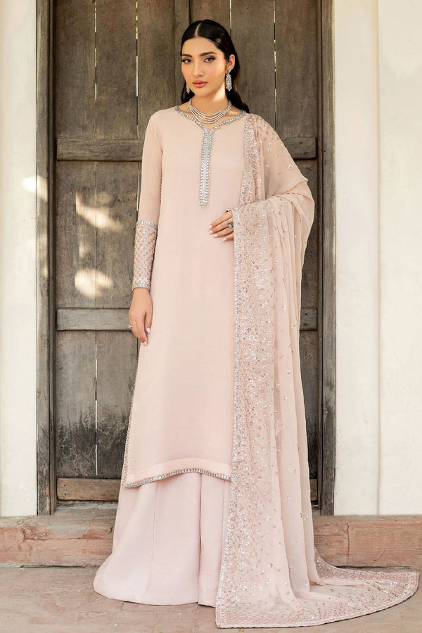 Arzou By Zarif Unstitched 3 Piece Hand Emb Formals Collection'2025-HW-02-Luna - Light Peach