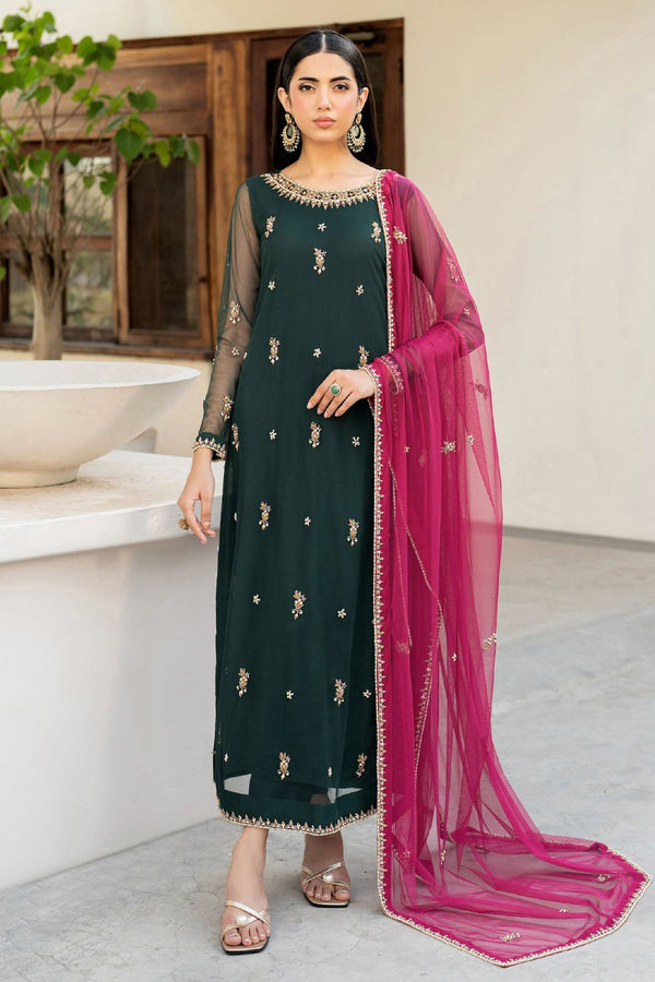 Arzou By Zarif Unstitched 3 Piece Hand Emb Formals Collection'2025-HW-03-Raya - Deep Teal