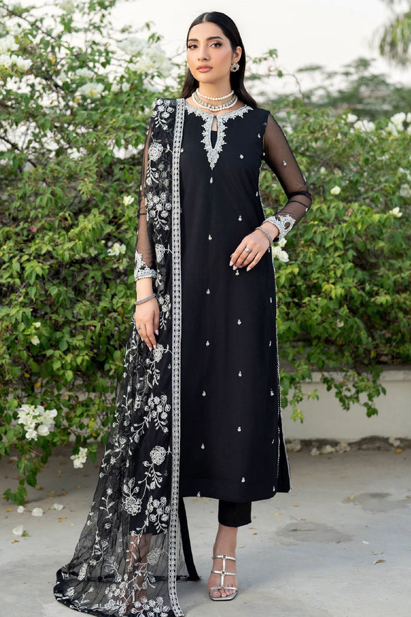 Arzou By Zarif Unstitched 3 Piece Hand Emb Formals Collection'2025-HW-05-Clara - Black