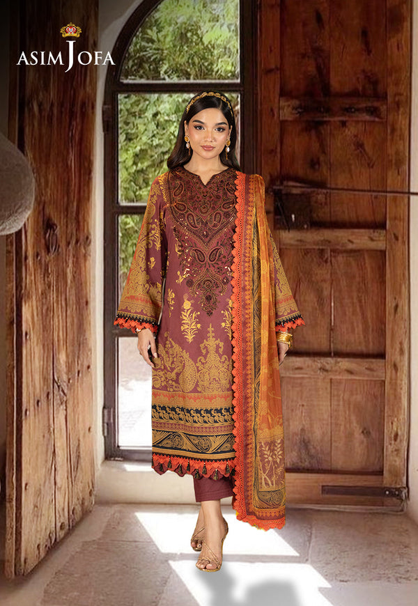 Asim Jofa Designers Limited Edition Ajrad-04 Embroidered Stitched 3 Pcs