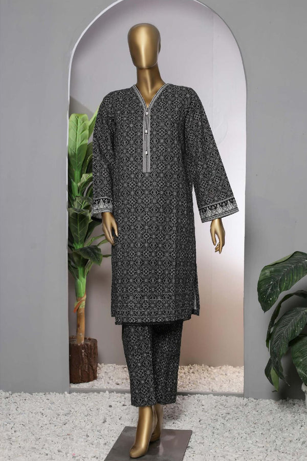 Janaan by Bin Saeed Stitched 2 Piece Printed Khaddar Collection'2022-KKF-055-Black