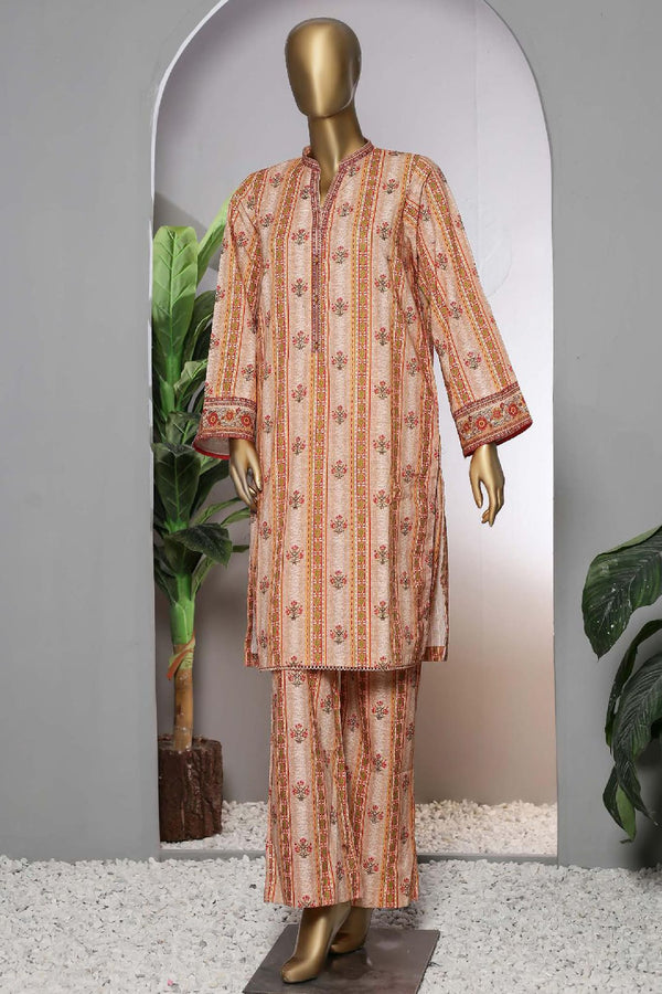 Janaan by Bin Saeed Stitched 2 Piece Printed Khaddar Collection'2022-KF-044-Peach